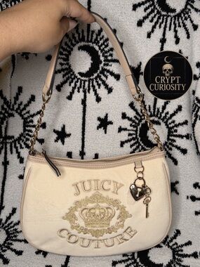 Juicy Couture “Falling for Juicy” Embroidered Shoulder Bag – Sandstone(Like New)